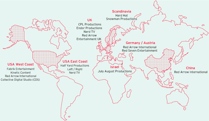 Strong network – 13 production companies (map)