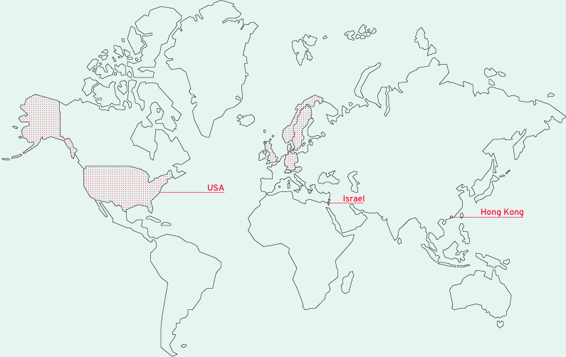 Location of the ProSiebenSat.1 Group – worldwide (map)